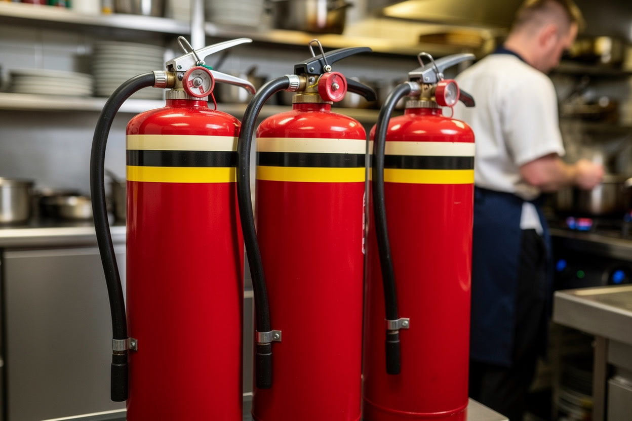 Foam, Carbon Dioxide and Wet Chemical Extinguishers at Work