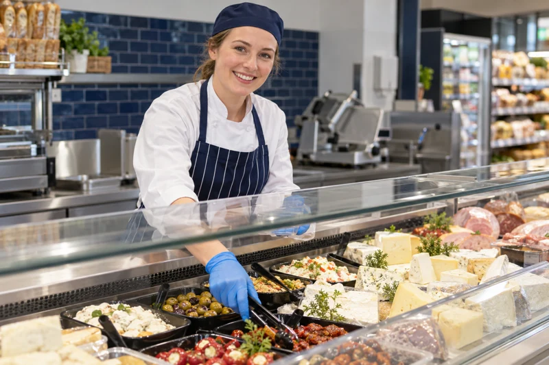 Food retail worker at a deli counter